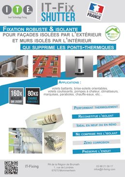 Rupteur thermique ponctuel pour bâtiment isolé par l'extérieur | IT-Fix Shutter