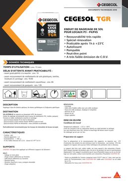 Ragréage de sol pour locaux P3 - P4/P4S à recouvrabilité très rapide | CEGESOL TGR
