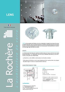Lens, lentille de verre pour mur banché | 60229