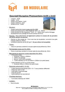 Bungalow Phytosanitaire