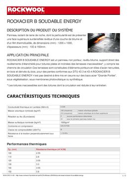 Isolant thermique revêtu d'une couche de bitume | Rockacier B soudable Energy