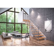 Escalier suspendu autoporteur en acier | Recta 