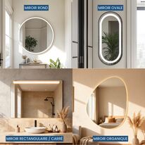 Miroir LED contemporain à la forme organique | DIUNA 