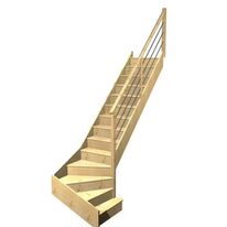 Escalier Faubourg quart tournant bas marche débordante rampe Régate tubes acier | LAPEYRE SERVICES