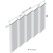 Plaque nervurée pour bardage vertical simple peau | Marine 5.27.1090 B
