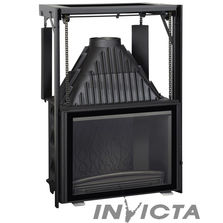 Foyer à bois relevable en fonte 14 kW de puissance pour grand volume | Foyer 800 Grand Angle relevable 6886-43