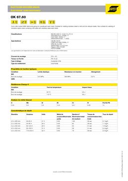 Electrode de soudure inox 309 L | OK 67.60