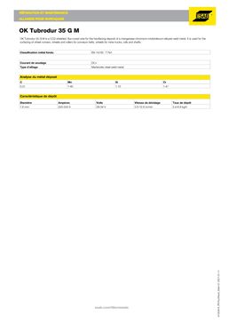 Fil fourré de rechargement | OK TUBRODUR 35 G M