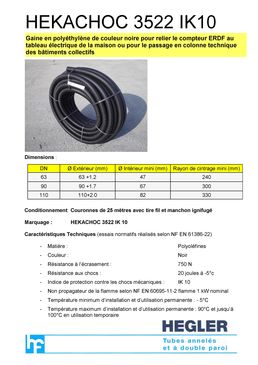 Gaine en PE renforcé non propagateur de flamme | Hekachoc