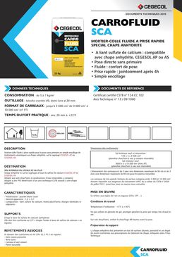Mortier-colle fluide à prise rapide spécial chape anhydrite | CARROFLUID SCA