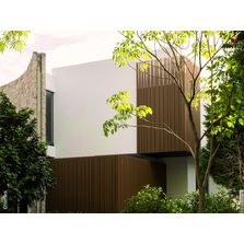 Brise-soleil en profilés de bois composite à renfort alu | Weo