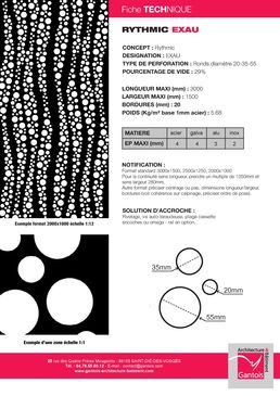 Plaques métalliques avec perforations rondes | Rythmic Exau