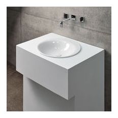 Lavabo sur meuble blanc sans trou 500 x 500 x 100 mm | Bette Lux Oval 