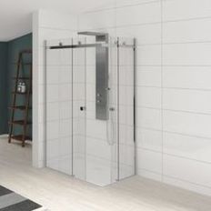 Paroi de douche à accès d'angle avec 2 portes coulissantes sans seuil | Kinestyle A