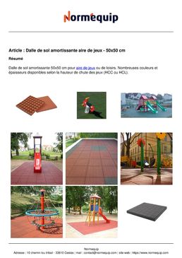 Telechargement documentation technique - [Dalle de sol amortissante ...