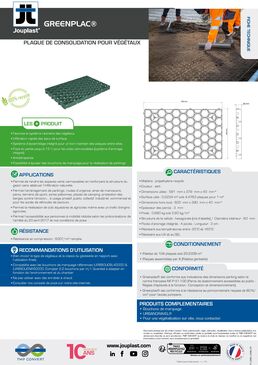 Plaque de consolidation pour végétaux GREENPLAC®
