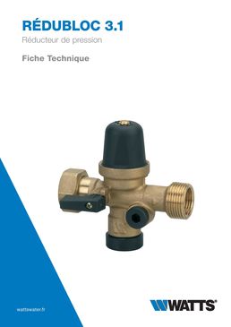 Réducteurs de pression préréglé pour raccordement en eau sanitaire | Rédubloc 3.1