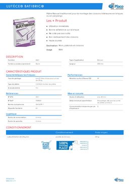 Plâtre à briqueter | Lutèce Batibric