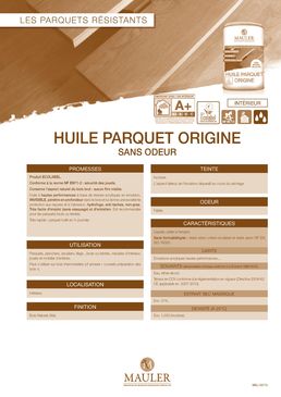 Huile incolore mate pour revêtements de sols en bois | Huile Parquet Origine