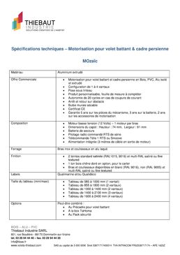 Motorisation pour volet battant et cadre persienne | Motorisation MOzaïc pour volets battants