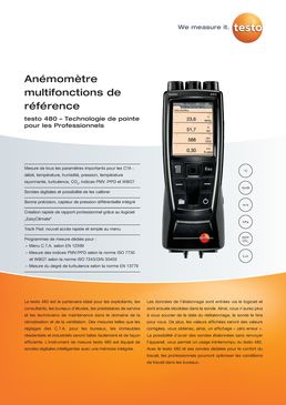 Anémomètre pour installations de traitement d'air | Testo 480