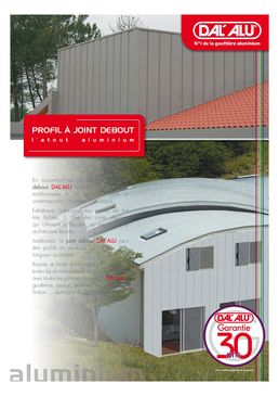 Profil à joint debout en aluminium pour couverture de toit ou bardage | Joint Debout