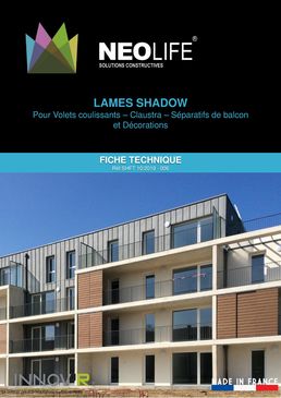 Lames en bois reconstitué pour persiennes, claustras et brise-soleil | Lames SHADOW