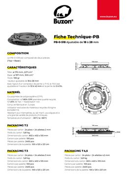 Plot réglable pour terrasses résidentielles de 18 à 28 mm | PB-0-S18