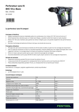 Perforateur sans fil compact | BHC 18 Li-Basic 