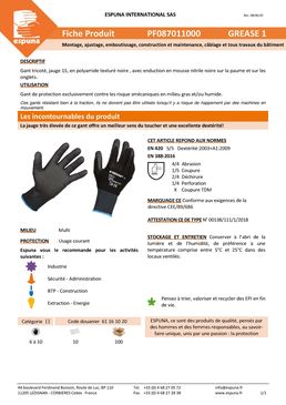 Gants de protection tricotés – jauge 15 | GREASE 1