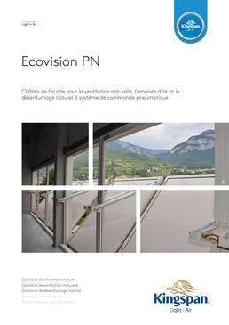 Châssis de façade pour désenfumage naturel à commande pneumatique | Ecovision