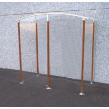 Abri fumeur à fixer au mur - Pieds bois exotique