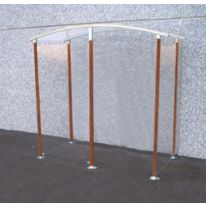 Abri fumeur à fixer au mur - Pieds bois exotique