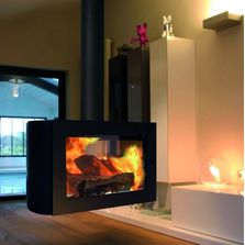 Cheminée suspendue à foyer fermé et rotatif sur 360° | Sax