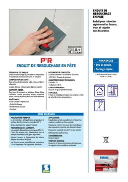 Enduit de rebouchage en pâte | PAINTERZ P’R