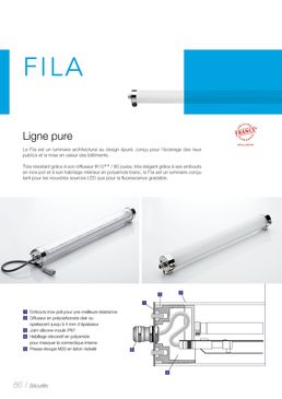 Luminaires architecturaux au design épuré à diffuseur fluorescent ou LED | Fila