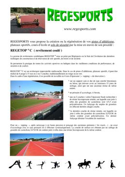 Revêtement de construction ou de rénovation de sols sportifs | Regetop C