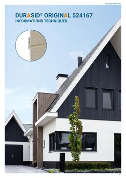 Bardage PVC | DURASID ORIGINAL Clin vertical 167 mm gros veinage RAL 9010 Blanc en PVC cellulaire - 52416790-5.00