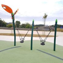 Balançoire double sièges plats L35 avec scellement dans réservation dalle béton | L35-SDH