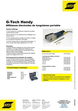 Affûteuse d'électrodes | TIG G-Tech Handy
