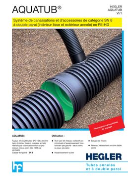 Canalisation à double paroi en PEHD et classe de résistance SN8 | Aquatub