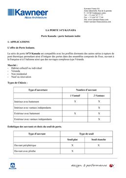 Porte d'entrée battante ou en accordéon en aluminium | Kanada