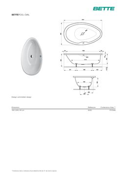 Baignoire encastrée ovale acier titane vitrifié | BettePool Oval