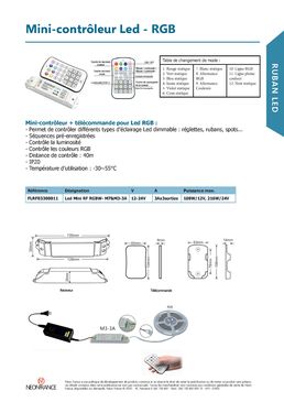 Mini-contrôleur et télécommande pour Led RGB | FLRF03300011