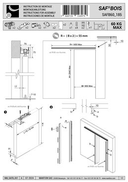 Mécanisme pour porte coulissante avec bandeau en bois | SAF-Bois