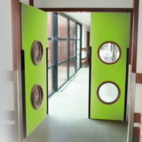 Bloc-porte coupe-feu EI30 va et vient antipince-doigts  | Bloc Porte coupe-feu Anti Pince Doigt Maternelle va et vient PROT