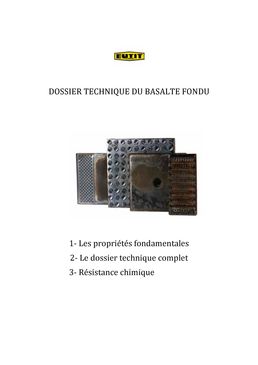 Catalogue technique des propriétés du basalte fondu
