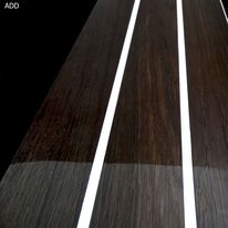 Parquet contrecollé chêne avec inclusion de barre de corian | ADD