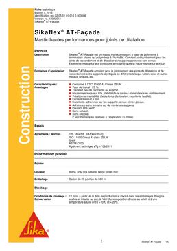 Mastic pour joints de dilatation et calfeutrement | Sikaflex AT Façade