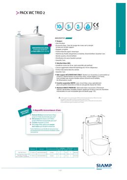 Pack WC suspendu avec lave-mains et distributeur de savon intégrés | Pack WC Trio 2